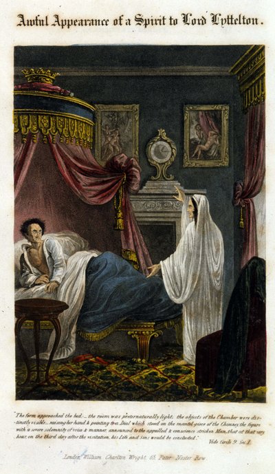 Un fantasma appare davanti a Lord Littelton per annunciare la sua morte. 1825. Bibl. Morando, Milano da Unknown artist