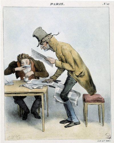 Un frequentatore del caffè Momus a Parigi - 1821, Carnavalet da Unknown artist