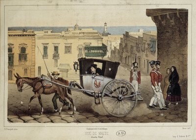 Un intoppo nelle strade di Malta - incisione da Unknown artist