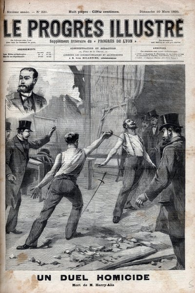 Un duello omicida - 1 marzo 1895, duello con la spada tra Alfred Le Chatelier e Hippolyte Percher, alias Harry Alis da Unknown artist