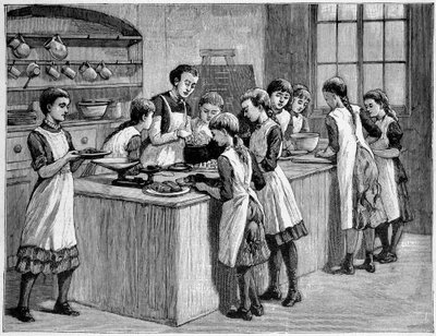 Una lezione di cucina in Inghilterra da Unknown artist