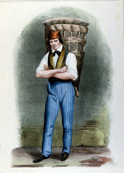 Un venditore ambulante di pane. Incisione milanese intorno al 1820. da Unknown artist