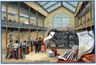 Una tipografia a Parigi alla fine del XIX secolo da Unknown artist