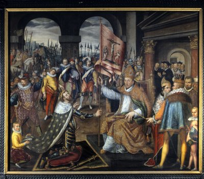 Abiura di Enrico IV (1553 - 1610) nel 1572 - dipinto anonimo del XVI secolo, Cattedrale di Tournai da Unknown artist
