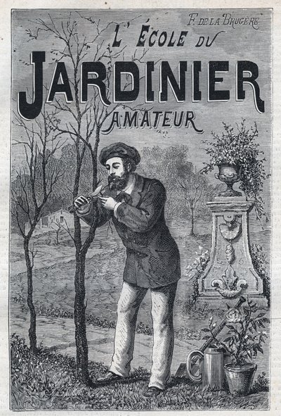Pubblicità per il libro: "La scuola del giardiniere dilettante" di F. de la Brugere da Unknown artist
