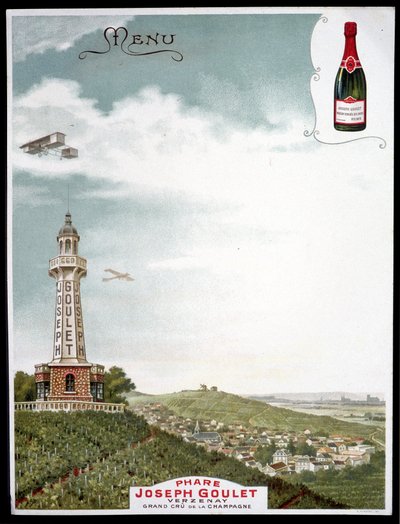 Pubblicità del marchio "Joseph Goulet - Verzenay - Grand cru de la Champagne" da Unknown artist