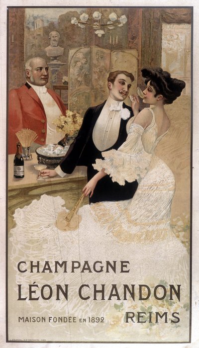 Poster pubblicitario per lo champagne Léon Chandon, fine XIX secolo da Unknown artist