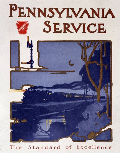 Manifesto pubblicitario per i treni del servizio Pennsylvania, fine XIX secolo da Unknown artist