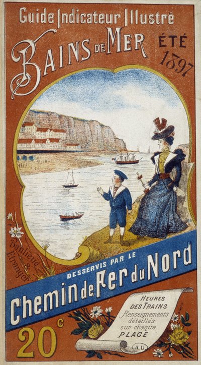 Poster pubblicitario per la Guida Illustrata dei bagni di mare serviti dalla Ferrovia del Nord, estate 1897 da Unknown artist