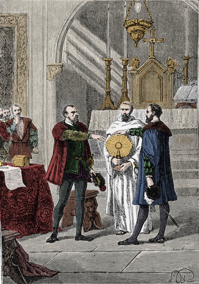 Dopo vari dissidi tra i conquistadores spagnoli Francisco Pizarro (Francois Pizarre) da Unknown artist