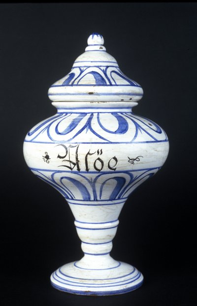 Albarello: vaso farmaceutico del XVI secolo contenente Aloe. Museo della Scienza e della Tecnologia, Milano da Unknown artist