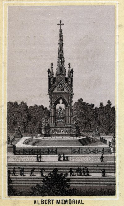 Albert Memorial, Londra, Inghilterra. Cromolitografia della fine del XIX secolo da Unknown artist