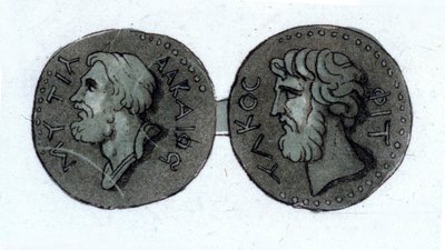 Alceo (ca. 630 - ca. 580 a.C.). Poeta greco. Incisione dei primi del XIX secolo da Unknown artist
