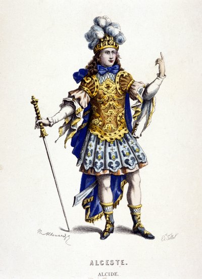 Alcide in "Alceste (o Il Trionfo di Alcide)" opera di Jean Baptiste Lully (Giovanni Battista Lulli) (1632-1687) nel 1674. da Unknown artist
