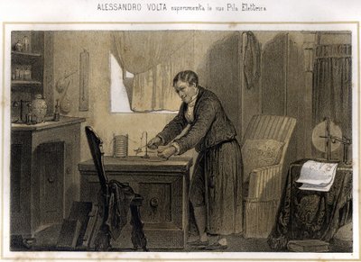 Alessandro Volta (1745 - 1827) e il suo esperimento sulla batteria elettrica - in "Storia d