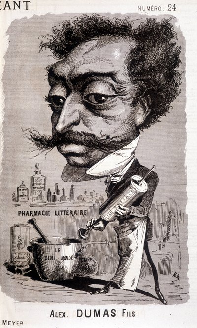 Alexandre Dumas Figlio e la sua "farmacia letteraria" - in "Il Gigante" del 02/08/1868 da Unknown artist