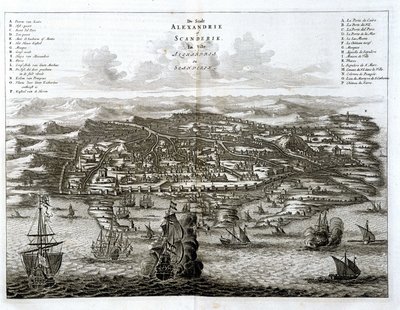 Veduta di Alessandria dal mare - incisione di Dapper da Unknown artist