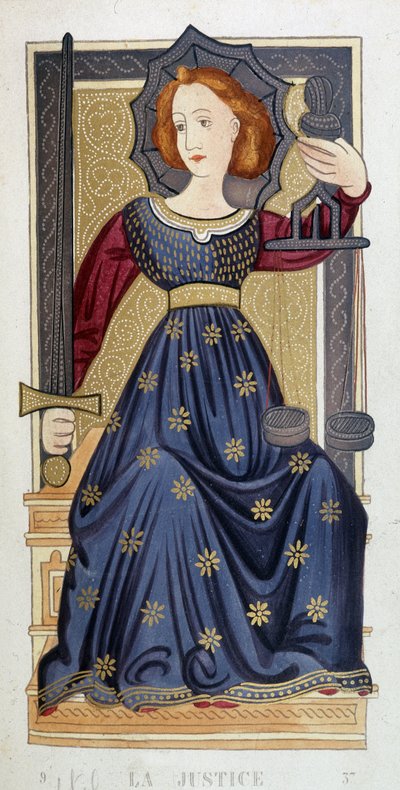 Allegoria della Giustizia dopo una miniatura - XIX secolo da Unknown artist