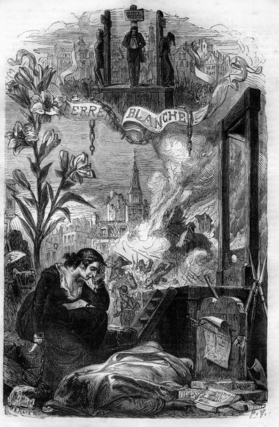 Allegoria del Terrore bianco in Francia nel 1815 (reazione realista contro bonapartisti e rivoluzionari dopo la caduta di Napoleone). Incisione del XIX secolo da Unknown artist