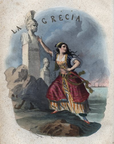 Allegoria della Grecia - incisione da “Usi e Costumi di Tutti i Popoli dell