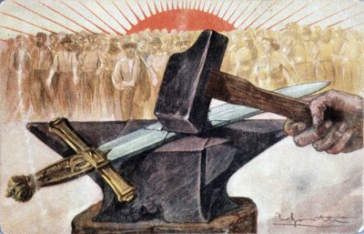 Allegoria del socialismo con simboli dei lavoratori (incudine e martello) da Unknown artist
