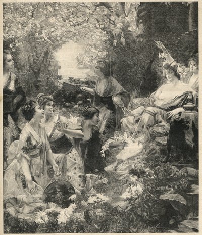 Amaterasu dea del Sole - incisione di Paul Francois Quinsac (1858-1929) - Incisione del 1899 da Unknown artist