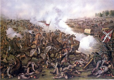 Guerra Civile Americana (1861 - 1865): Battaglia di Five Forks (Virginia) 1 aprile da Unknown artist