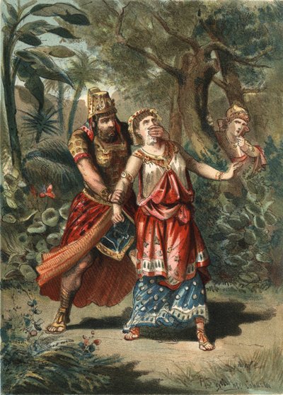 Amestris, moglie di Serse re dei Persiani, viene rapita da un servitore di Artaynte. In "El Culto de la Hermosura" di Juan Justo Huguet, Molinas Hermanos editores da Unknown artist