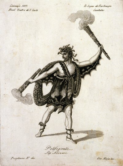 Andrea Nozzari (1775-1832) nel ruolo di Polifegonte in Il sogno di Partenope di Giovanni Simone Mayr (Johann Simon Mayr) (1763-1845) - Napoli, Teatro San Carlo da Unknown artist