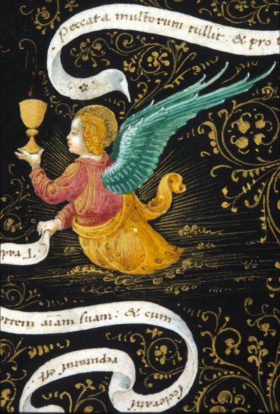 Angelo con calice. Miniatura di Belbello da Pavia da Unknown artist