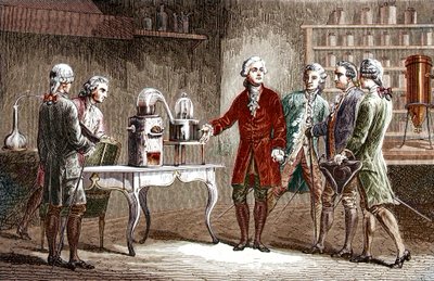 Antoine Laurent Lavoisier (1743-1794) esegue la decomposizione dell