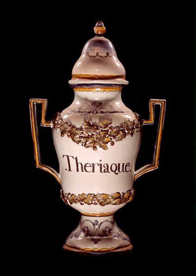 Vaso da farmacia contenente teriaca, un antico rimedio da Unknown artist