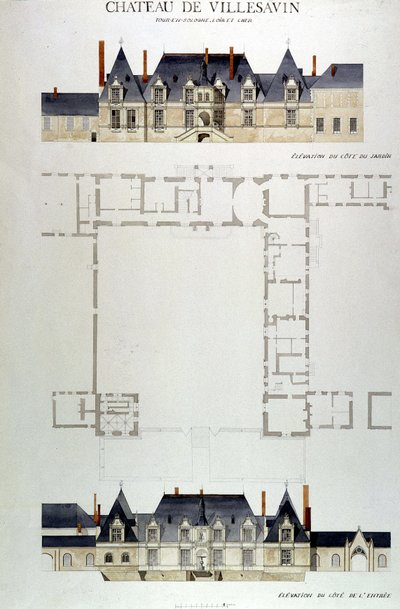 Architettura del Castello di Villesavin, Tou en Sologne, Loir et Cher da Unknown artist