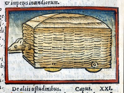 Ariete - un tipo di carro armato - in "De architectura" di Vitruvio del 1630 da Unknown artist