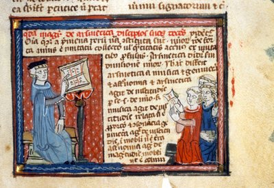Corso di aritmetica - Miniatura del Medioevo (rif.418) da Unknown artist