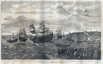 Arrivo di Federico V del Palatinato (1596-1632) nel porto di Gravesend per sposare la principessa Elisabetta d