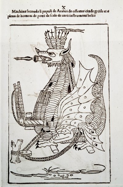 Arte della guerra: studio sulle macchine militari. "Arabica machina", macchina araba per l
