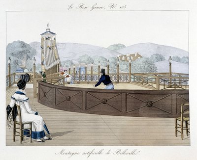 Montagna artificiale di Belleville: montagne russe - in "Le Bon Genre", inizio XIX secolo da Unknown artist