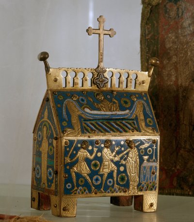 Reliquiario in smalto, oro e rame di San Tommaso Becket (1118-1170), arcivescovo di Canterbury - Decorato con rappresentazioni dell
