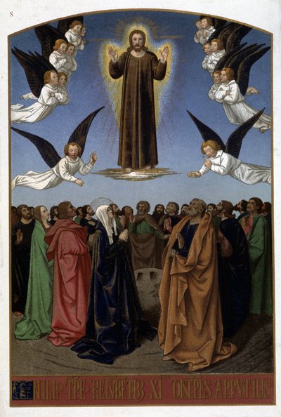 Ascensione di Cristo (Angeli, Giuseppe, la Vergine), s.d. da documento del XVI secolo da Unknown artist