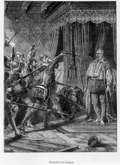 Assassinio di Coligny da parte di diversi uomini (Gaspard de Châtillon, Sire de Coligny) da Unknown artist