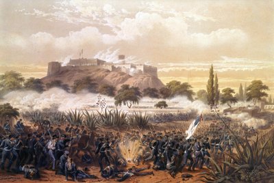 Assalto di Chapultepec nel settembre 1847 durante la guerra tra Stati Uniti e Messico. Incisione del 1850. da Unknown artist