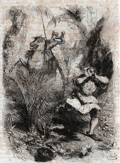 Astolfo fa fuggire Caligorante - incisione del 1851 da 