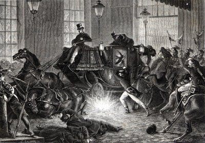 Attentato di Felice Orsini contro Napoleone III il 01/01/1858 - in "L