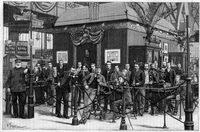 Audizioni di fonografi creati da Thomas Edison installati nella Galerie des Machines all