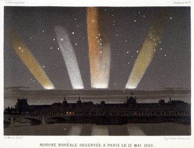 Aurora Boreale osservata a Parigi il 13/05/1869 - in "Magnetismo ed Elettricità" di Amédée Guillemin da Unknown artist
