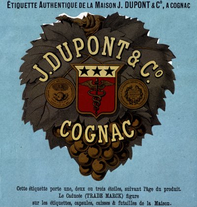 Etichetta autentica di J. Dupont & C°, Cognac. Edizione del 1882 da Unknown artist
