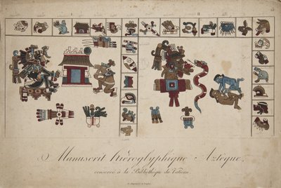 Manoscritto geroglifico azteco nella biblioteca Vaticana da Unknown artist