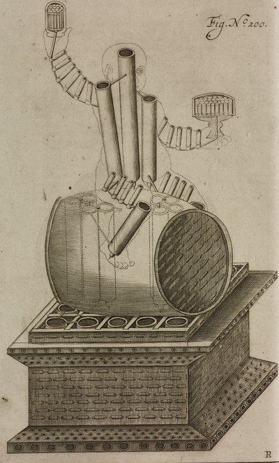 Bacco su botte, progetto di manichino per il lancio di fuochi d