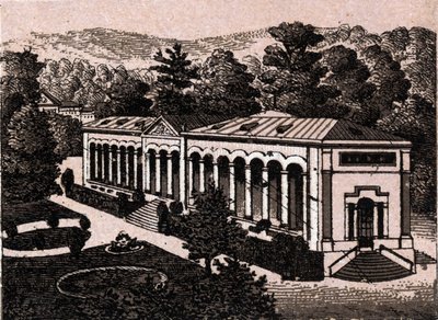 Baden Baden, Germania: vista della Colonnade. in "Il mondo illustra 168 vedute" Non datato (fine XIX secolo) da Unknown artist